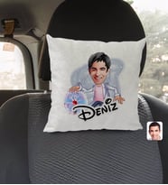BK Gift Kişiye Özel İsimli Erkek Elektrik Mühendisi Karikatürlü Kare Araç Koltuk Yastığı-1