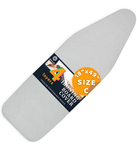 4 Katmanlı Ütü Masası Kılıfı,Ütü Masası Örtüsü,Ütü Masası Bezi,Silikon Kaplı Isı Dayanıklı 55x135 cm Gri Renk