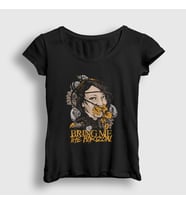Presmono Kadın Siyah Leaf Bring Me The Horizon T-Shirt 21006tt