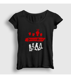 Presmono Kadın Siyah Spirit Depeche Mode T-Shirt 141227tt