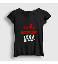 Presmono Kadın Siyah Spirit Depeche Mode T-Shirt 141227tt