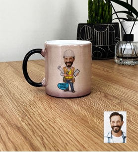 Kişiye Özel Karikatürlü İnşaat Mühendisi Kupa Bardak Mühendisler Günü Hediyesi