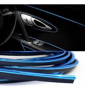Peugeot 508 Araç İçi Nikelaj Mavi Torpido İp Trim Fitili 2 Metre