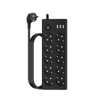 Çoklu Priz 10 lu + 3 USB + 1 Type-C 3680W 16A Anahtarlı Akım Korumalı Uzatma Prizi (2 Metre Kablo) FTR14