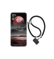 Infınıx Hot 10 Play Kılıf Ipli Boyun Askılı Desenli Silikon Red World 1836