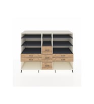 Kronos Dolap 8 Raflı 7 Çekmeceli  220x59x163 Aytaşı-Antrasit/Çam