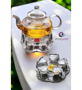 Borosilikat Cam Isıtıcılı Bitki Çayı Demliği 1000 ml