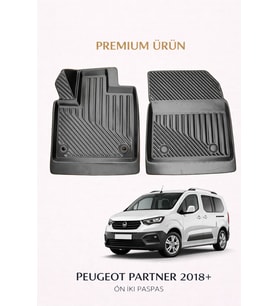 Peugeot Partner 2018+ Panelvan ( Ön İki ) le Uyumlu 3D Oto Paspas Premium