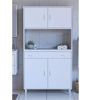 Eliusta Artex  95 cm Yüksek Organizasyonlu Boy Dolabı 95x173x32,5 cm Beyaz Banyo/Mutfak Dolabı