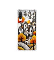 PrintiFy Huawei P30 Lite ile Uyumlu Düşlerin Dansı Serisi Göçebe Şatolar Tasarımlı Uv Baskılı Köşe Korumalı Antişok Kılıf