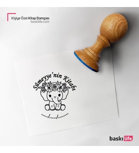 Fil Kişiye Özel Kitap Damgası Kitap Mührü Kaşe Kitap Mühür Özel Damga 375