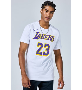 Nike Los Angeles Lakers Mens Tee White Grafik Baskılı Erkek Tişört Beyaz
