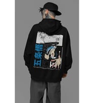 Anime Tasarım Baskılı Unisex Oversize Gojo Satoru Karakter Hoodie