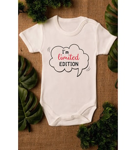 Unisex Ekru Bebek Limited Edition Baskılı Çıtçıtlı