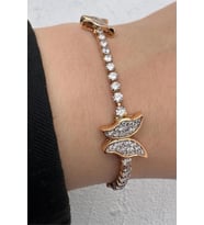 Xuping Rose Gold Zirkon Taşlı Kelebek Figürlü Tennis Kadın Çelik Bileklik