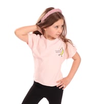 Toontoy Kız Çocuk Ay Yıldız Baskılı Tişört (Pudra)