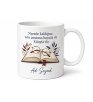 Kitap Ayracı ve Gözlük Çizimli Nerede Kaldığını Unutmayan Dikkatli Kupa Hediye Bardak