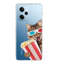 PrintiFy Xiaomi Redmi Note 12 Pro ile Uyumlu Kedi 1 Kamera Korumalı Şeffaf Kılıf