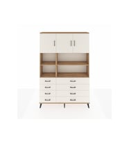 Arges Gardrop 8 Raflı 8 Çekmeceli 3 Kapaklı 132x30x195 Çam-Aytaşı