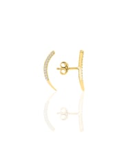 Gümüş altın yaldızlı zirkon taşlı ay modeli küpe SGTL9936GOLD