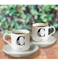 İsim Baskılı İkili Türk Kahvesi Fincanı Kişiye Özel
