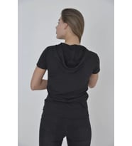 Kapşonlu Slim Fit T-shirt - Siyah