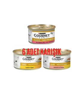 Gourmet Gold Karışık Parça Etli Kedi Konserve 85 Gr 6 Adet