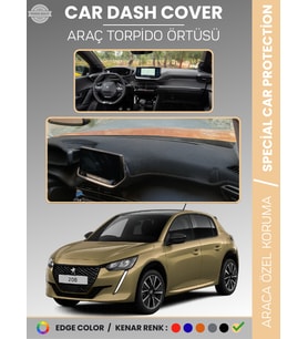 PEUGEOT 208 (2019-2025) Torpido Örtüsü Ön Göğüs Koruma Torpido Koruma Birebir Uyum Kaymaz Özel Kesim
