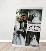 3 Fotoğraflı İsimli Tarihli Kişiye Özel Hediye Fotoğraflı Puzzle