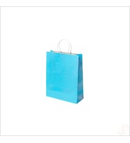 Büküm Saplı Kraft Çanta 22 x 16 x 8 cm, Mavi - 1 Adet (STD)