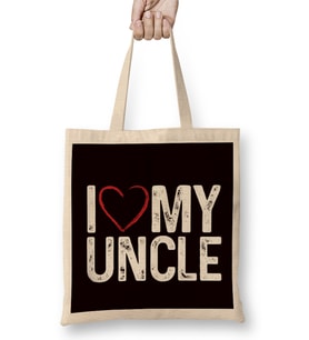Love My Uncle Niece Nephew Aunt Family Father Mother Brother Bez Çanta Uzun Saplı
