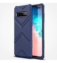 Galaxy S10 Kılıf Köşeleri Airbagli Parmak İzi Yapmayan Hank Silikon Kılıf (Lacivert)