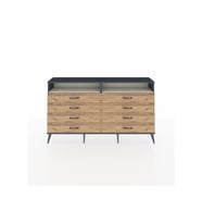 Arges Konsol 2 Raflı 8 Çekmeceli  176x30x99 Antrasit-Aytaşı/Çam