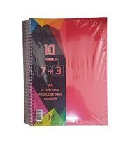 6+3 Ayraçlı Defter 9 Konulu 225 Yaprak 1 Adet 6 Kareli 3 Çizgili Spralli Plastik Kapak Seperatörlü (Kırmızı)