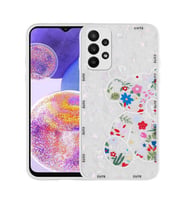 Galaxy A33 5G Kılıf Desenli Sert Silikon Zore Mumila Kılıf White Bear