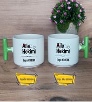 Aile Hekimi Kupa Bardak T Yeşil Kulplu Doktora Tıp Bayramı Hediyesi