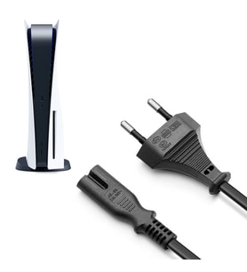 PS5 Güç Kablosu 1.5m Playstation 5 Uyumlu PS5 Kablo Yedek Parça (Siyah)