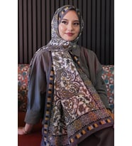 Etnik Desen Füme Soft Pamuk Şal (Standart)