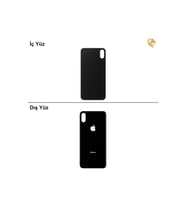 iPhone X Siyah Renk Arka Kapak Arka Cam Batarya Kapağı Lazer Kesim Kapak Pil Kapağı