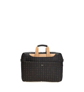 Bilik Deri Monogram Siyah-Camel Unisex Laptop & Evrak Çantası BRIEFCASE-MN