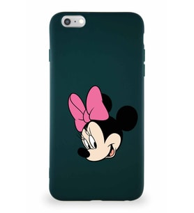 Apple iPhone 6 Plus Soft Premier Kapak Minnie Mouse-B Tasarımlı Silikon Kılıf - Yeşil (Şeffaf)
