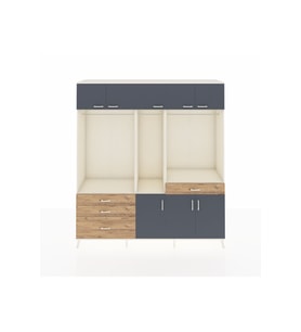 Hyperion Dolap 8 Raflı 4 Çekmeceli 3 Askılı 220x44x243 Aytaşı-Antrasit/Çam