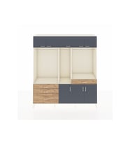 Hyperion Dolap 8 Raflı 4 Çekmeceli 3 Askılı 220x44x243 Aytaşı-Antrasit/Çam