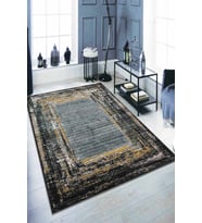 Sarı Modern Klasik Kaymaz Tabanlı Dekoratif Halı AR121 - 100 x 160 cm