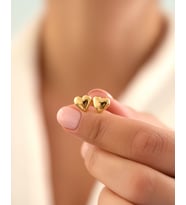 Sade Minik Kalp 14 Ayar Altın Küpe (Gold)