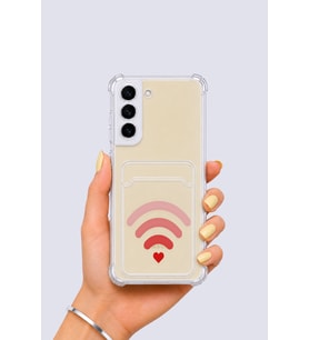 Samsung Galaxy S22 Kartlıklı Aşk Sinyali Desenli Kılıf