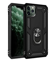 iPhone 11 Pro Max Kılıf Sofya Yüzüklü Silikon Kapak - Siyah
