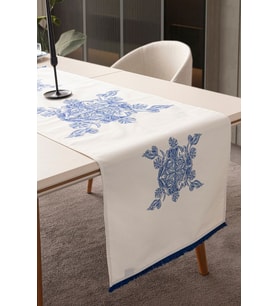 Duck Keten Runner, Azure Blue Premium Serisi, 45x140 (Mavi)