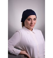 Lacivert Pratik Hazır Geçmeli İç Bone Viskon Kumaş Dikişsiz Boru Bone 3006_02