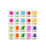 Ahşap Yapboz Zeka Kartları Eşleştirme Oyunu Hafıza Kartı Puzzle (Geometrik Şekiller)